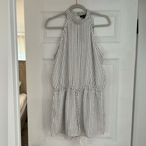 Black and white striped romper NWT